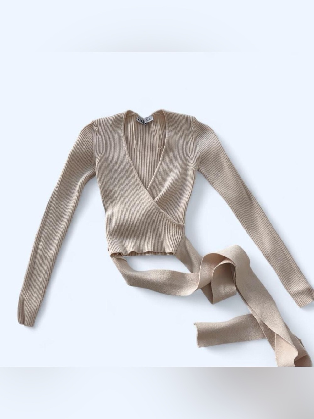 Ballet Ribbed Wrap Crop Top - Picture 5 of 7